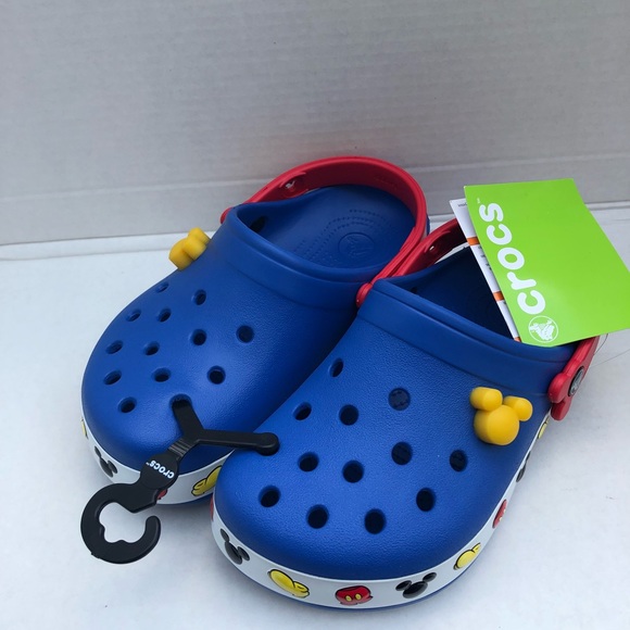 mickey crocs white